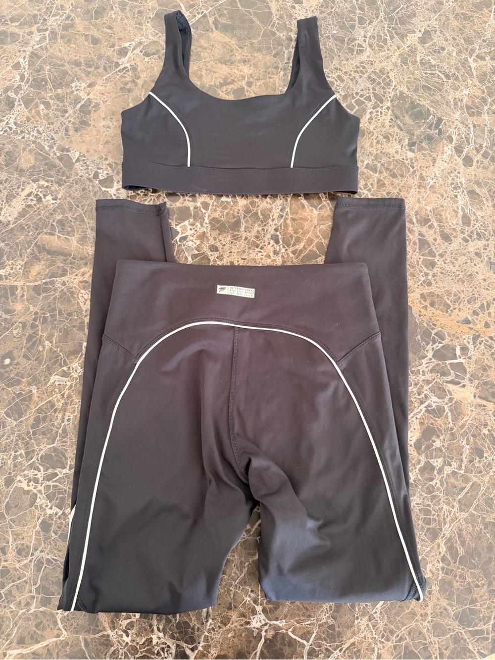 Fabletics Black High-Rise Leggings & Crop Tank Set